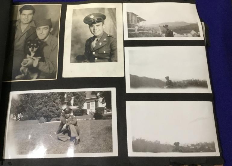 US Photo Album San Francisco to Belgium with US Army marked Baseball Glove - Image 3