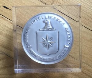 RARE SOLID SILVER CIA MEDALLION FOR HONORABLE SERVICE