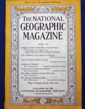 National Geographic Magazine June 1943 with US Insignia