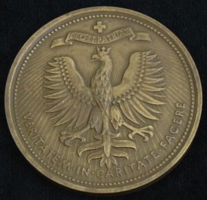 POLISH TABLE MEDAL - POPE JOHN PAUL II at LUBLIN UNIVERSITY