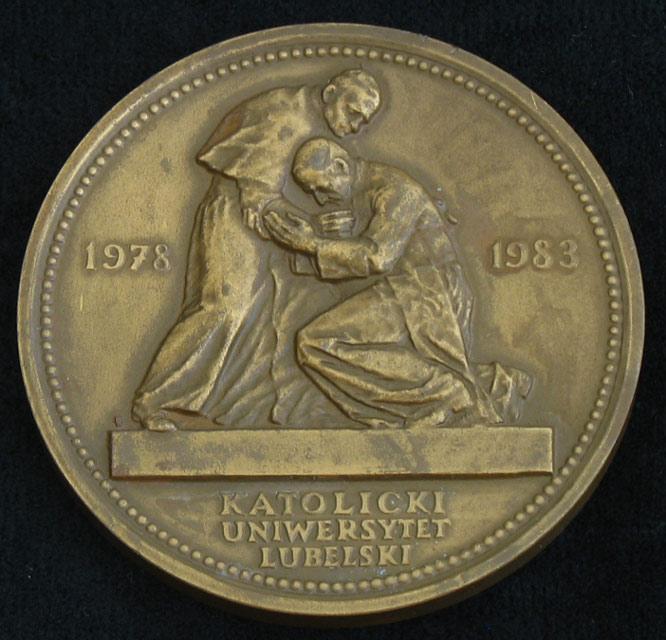 POLISH TABLE MEDAL - POPE JOHN PAUL II at LUBLIN UNIVERSITY - Image 2