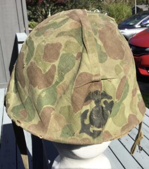WWII and KOREAN USMC HELMET with CAMO COVER