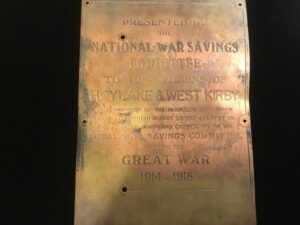 WWI BRITISH NAT. WAR SAVING PLAQUE