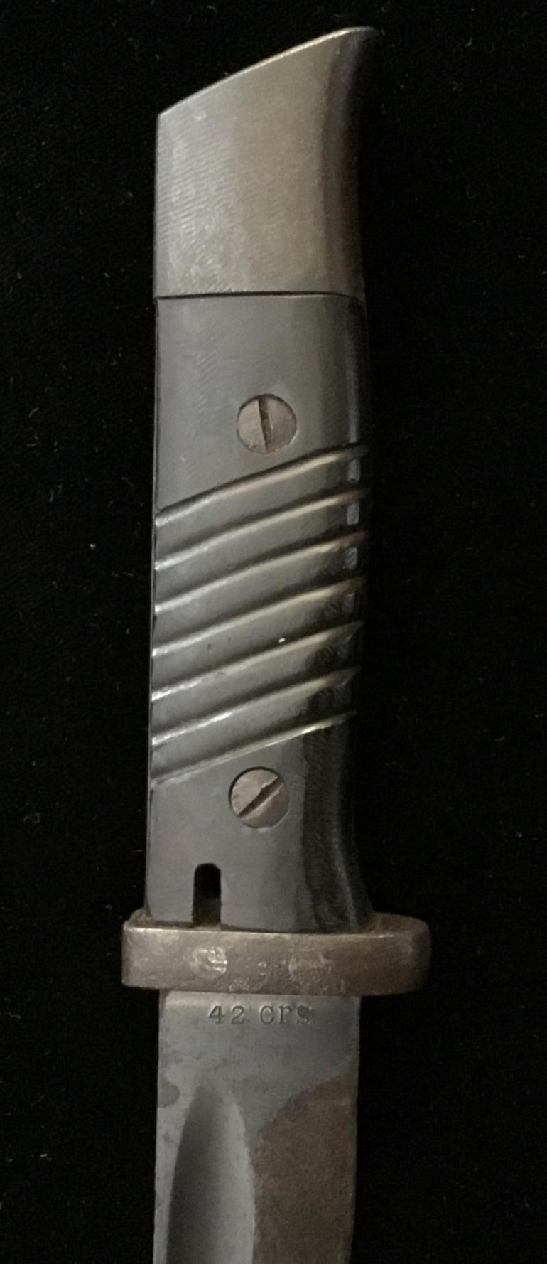 K98 BAYONET & SCABBARD CUT DOWN FOR FIGHTING KNIFE - Image 4