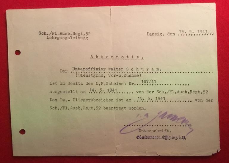 LUFTWAFFE PILOT'S DOCUMENTS - Image 2