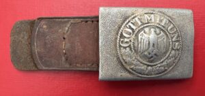 ARMY ALUMINUM DRESS BUCKLE & LEATHER TAB