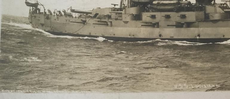 LARGE USS LOUISIANA BB-19 BATTLESHIP PHOTO - Image 2