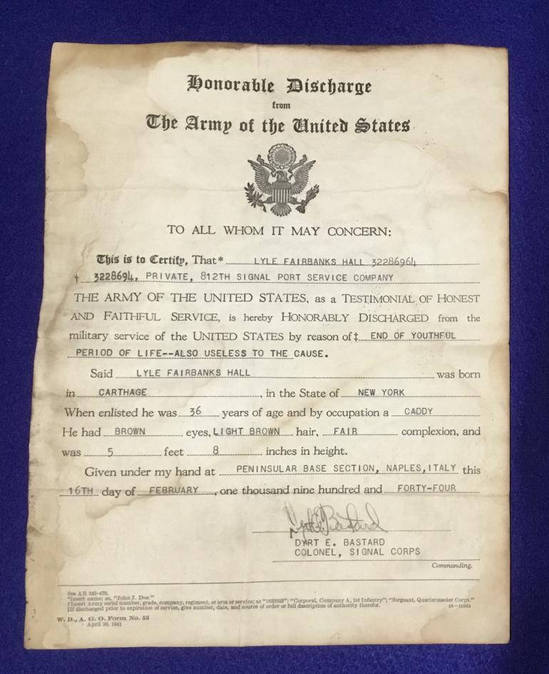 HONORABLE DISCHARGE and XXX PENDENT