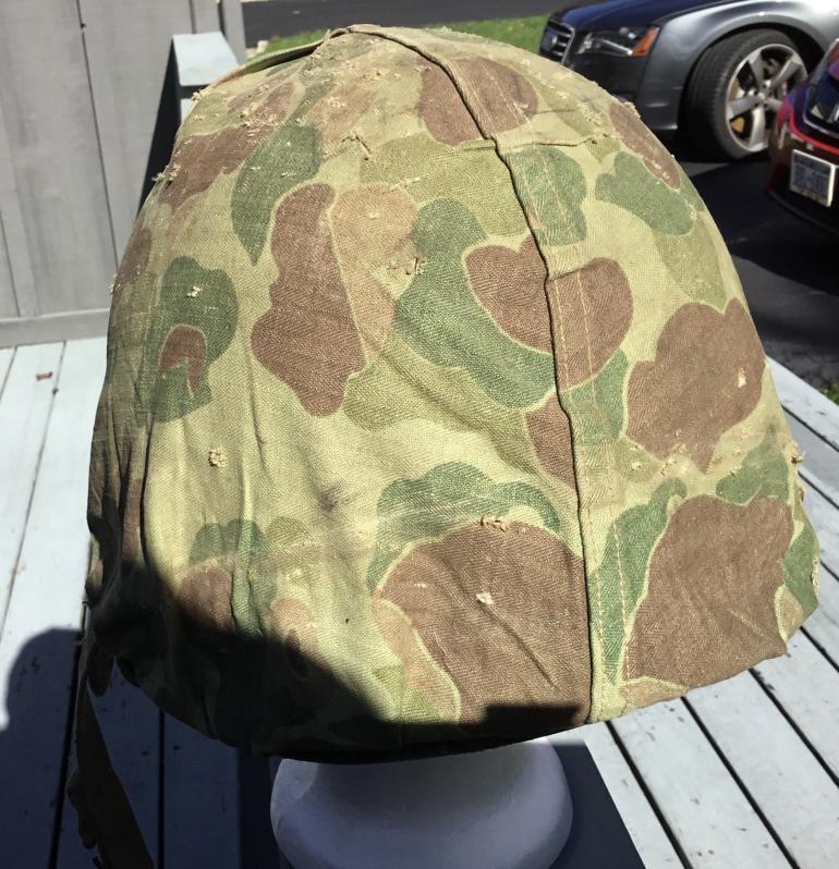 WWII and KOREAN USMC HELMET with CAMO COVER - Image 3