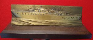 WWII SOLID BRASS DESTROYER DESK ORNAMENT