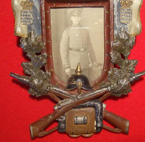 WWI BAVARIAN PHOTO FRAME WITH SOLDIER - Image 2