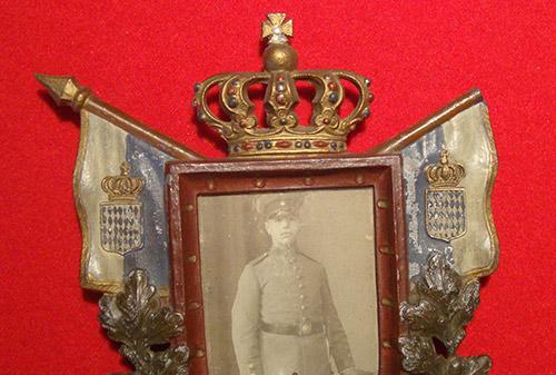 WWI BAVARIAN PHOTO FRAME WITH SOLDIER - Image 3