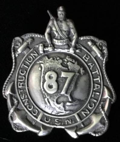 WWII U. S. NAVY CONSTRUCTION BATTALION 87 BADGE