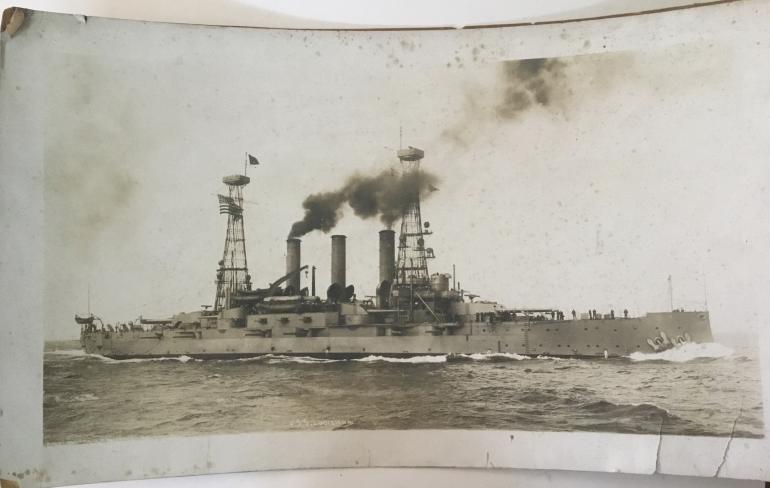 LARGE USS LOUISIANA BB-19 BATTLESHIP PHOTO