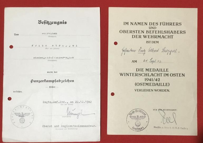 AWARD DOCUMENTS TO GEFRITEN FRITZ STROPPEL