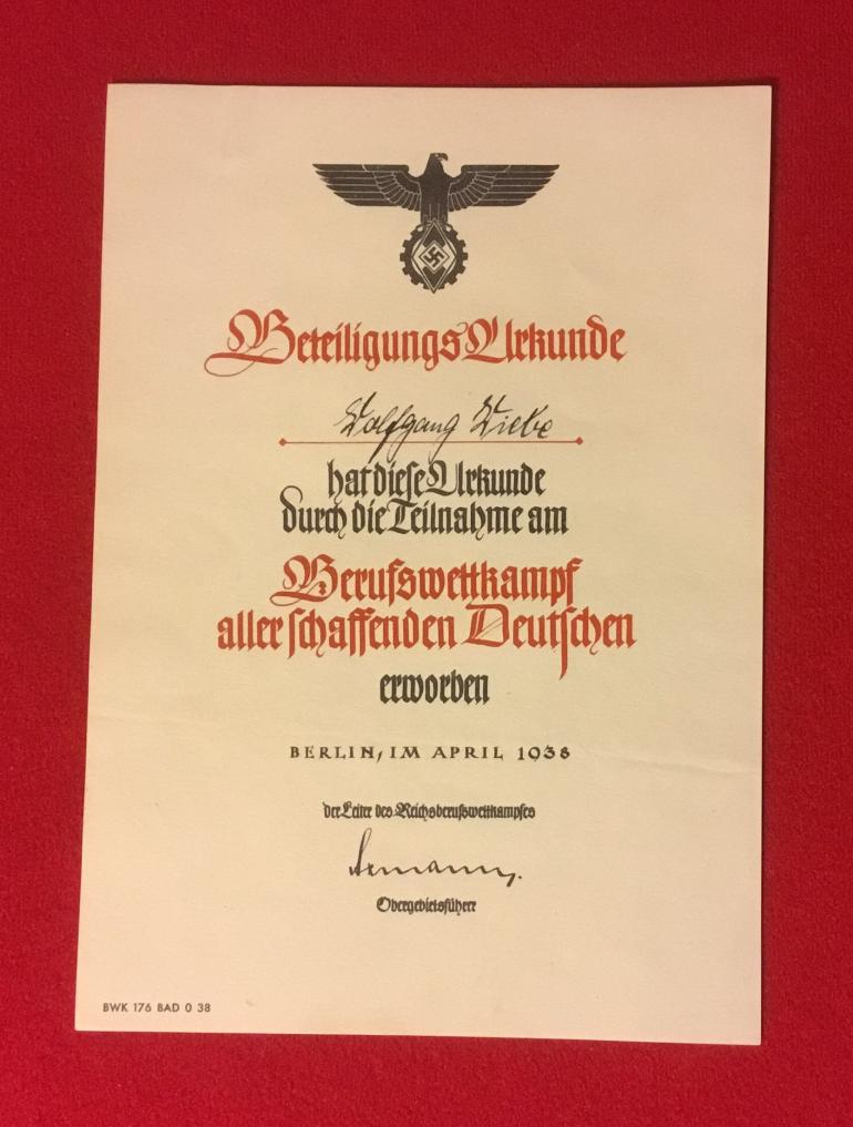 HITLER YOUTH TRADE COMPETITION DOCUMENTS - Image 2