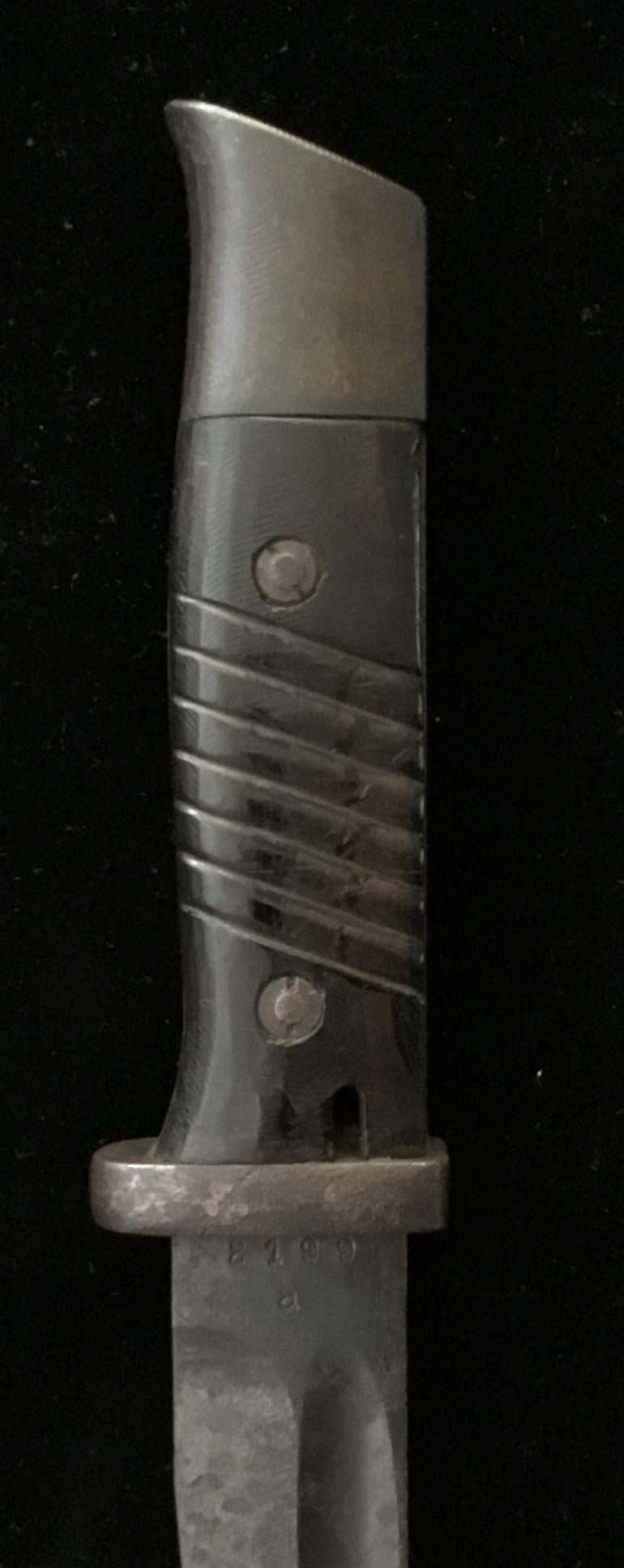 K98 BAYONET & SCABBARD CUT DOWN FOR FIGHTING KNIFE - Image 5