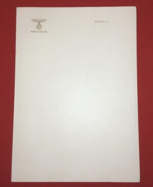 ADOLF HITLER PERSONAL STATIONARY