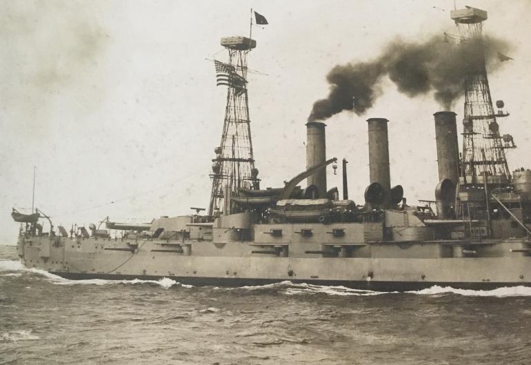 LARGE USS LOUISIANA BB-19 BATTLESHIP PHOTO - Image 3