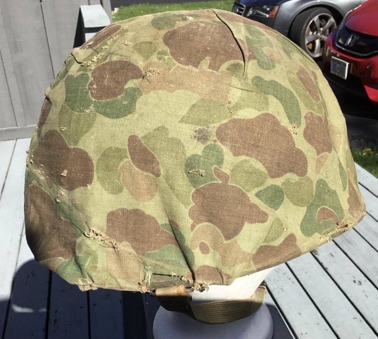 WWII and KOREAN USMC HELMET with CAMO COVER - Image 6