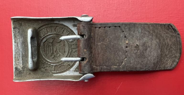 ARMY ALUMINUM DRESS BUCKLE & LEATHER TAB - Image 4