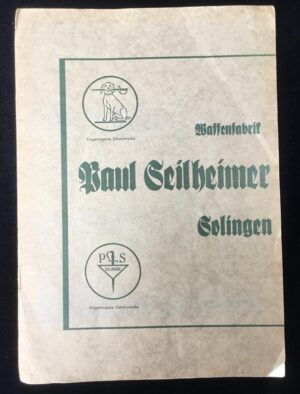 PAUL SEILHEIMER SWORD, DAGGER CATALOG