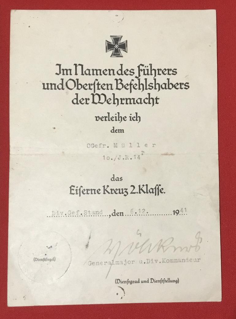 EK2 & INF ASSAULT DOCUMENTS TO ARTHUR MULLER - Image 2