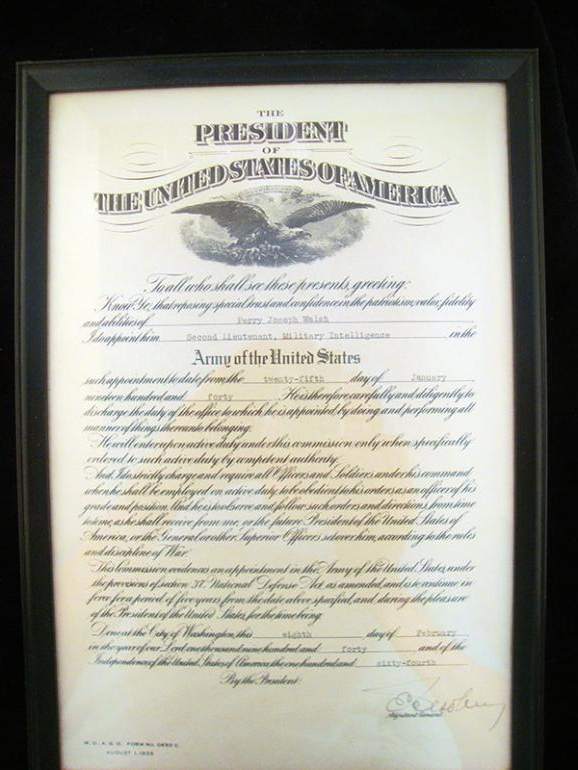SECOND LIEUTENANT, MILITARY INTELLIGENCE APPOINTMENT DOCUMENT - Image 2