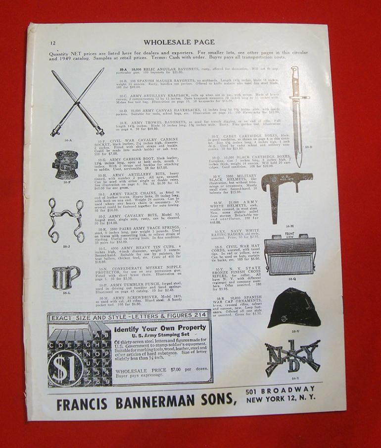 BANNERMAN and SON CATALOG DATED 1949 - Image 4