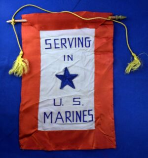 WWII USMC SON IN SERVICE WINDOW PENNANT