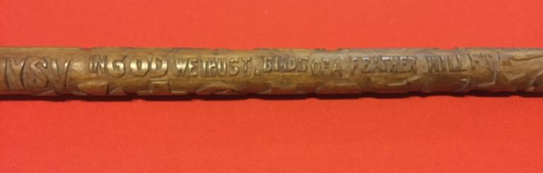 CARVED CIVIL WAR WALKING STICK - Image 12