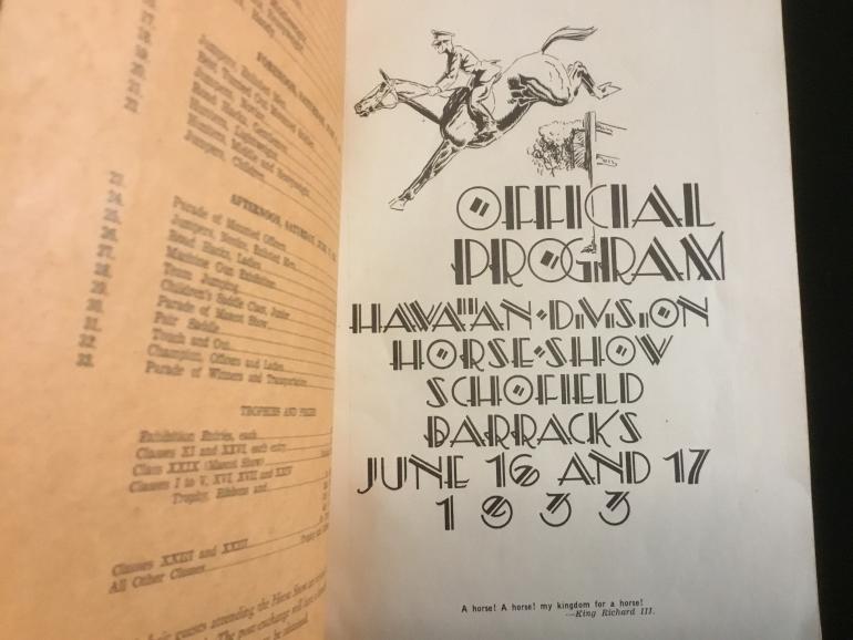 TWO SCHOFIELD BARRACKS HORSE SHOW BOOKLETS 1933/34 - Image 2