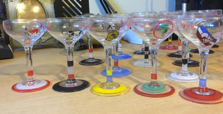 ONE OF A KIND WWII U.S. NAVY DRINKING GLASSES FOR AIRCRAFT CARRIERS - Image 2