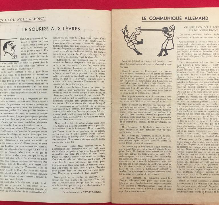 ORIGINAL BELGIAN RESISTANCE LEAFLET JANUARY 1944 - Image 2